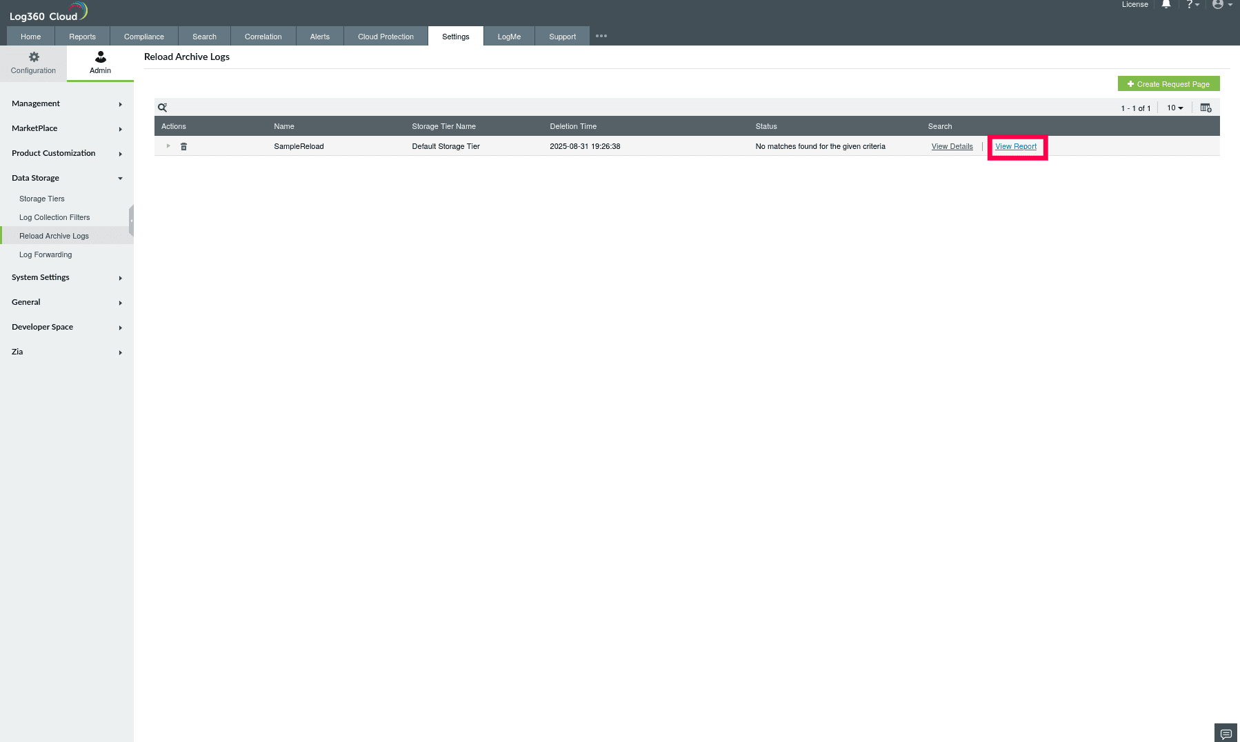 Reload Historical Logs