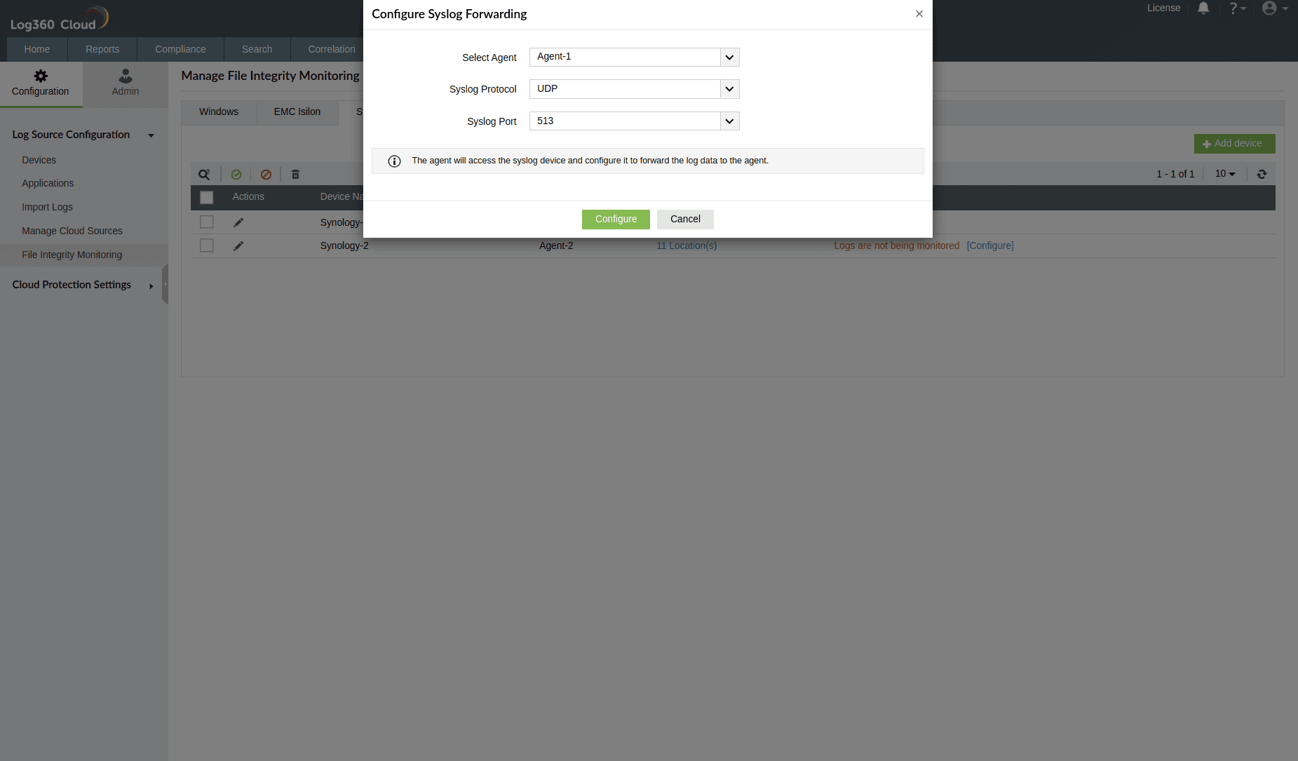 Synology NAS file monitoring