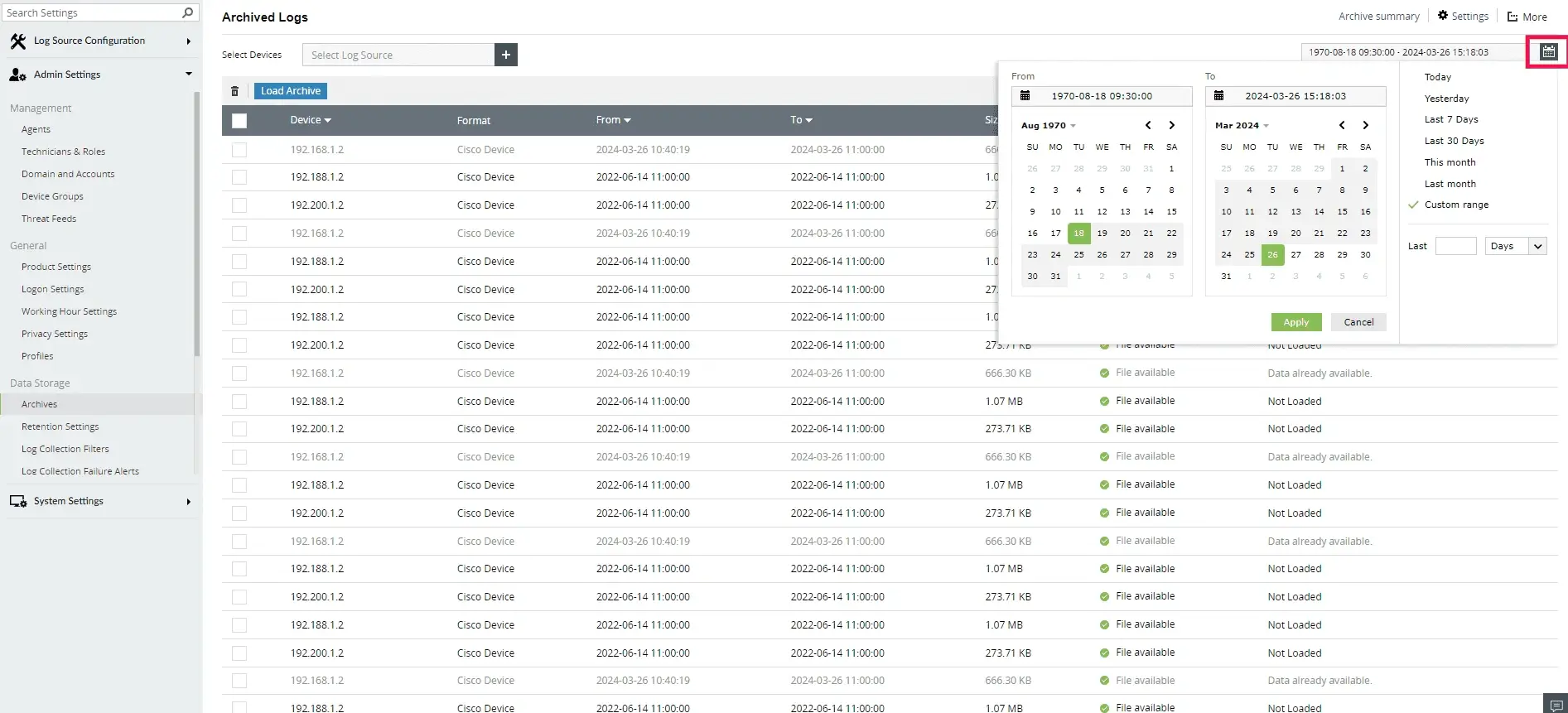 Unified post-market monitoring and log retention