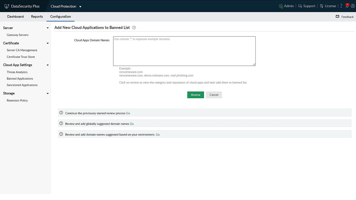 filtering software ManageEngine DataSecurity Plus