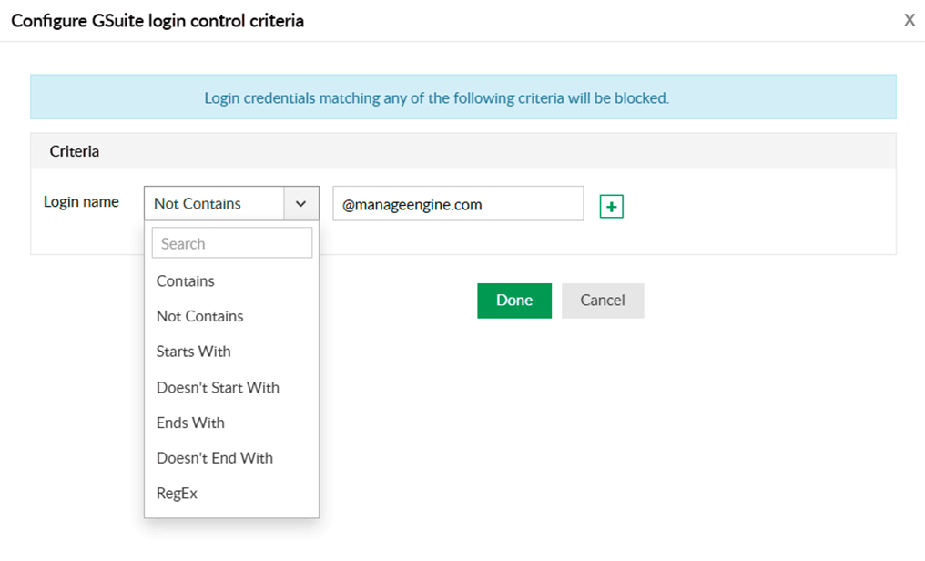 Block usage of personal accounts