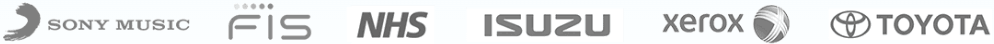 Trusted by Sony Music, FIS, NHS, Isuzu, Xerox, and Toyota