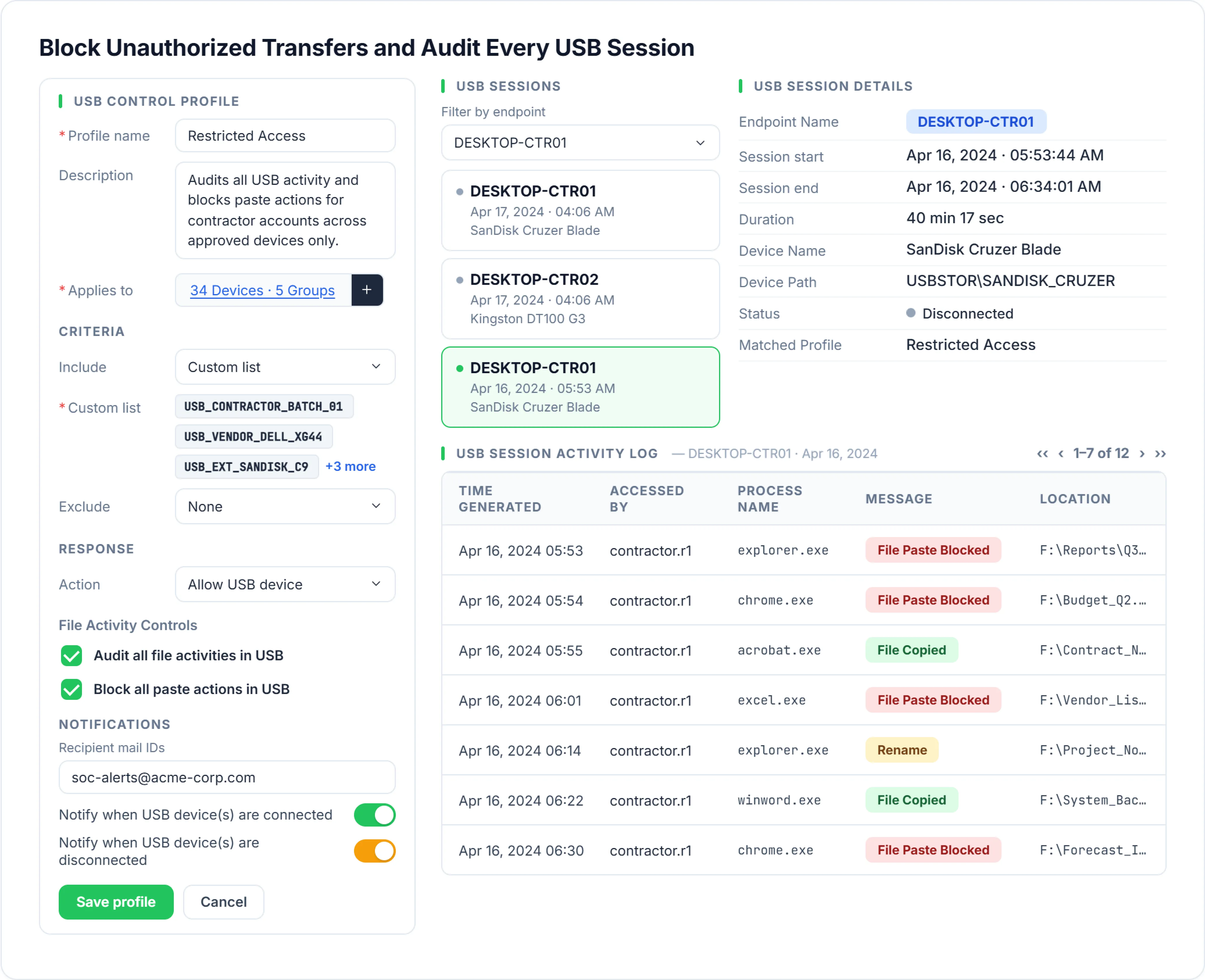 USB copy protection