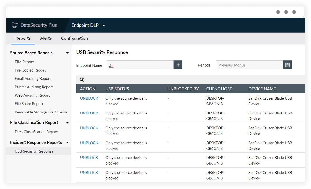 DLP software for small businesses ManageEngine DataSecurity Plus