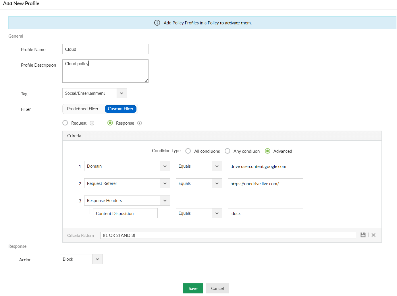 Policy configuration