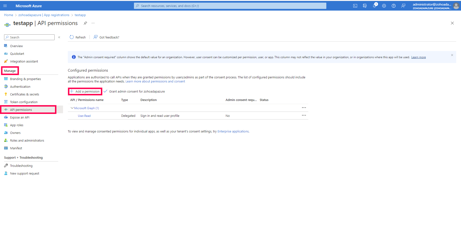 Berechtigung hinzufügen