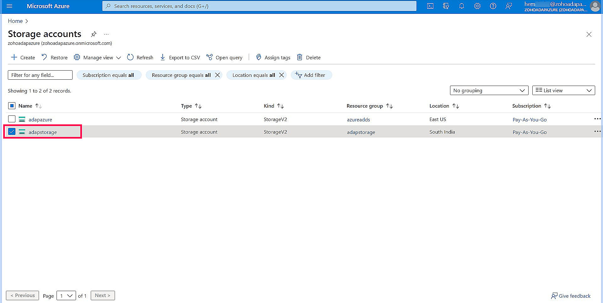 spezifisches Speicherkonto