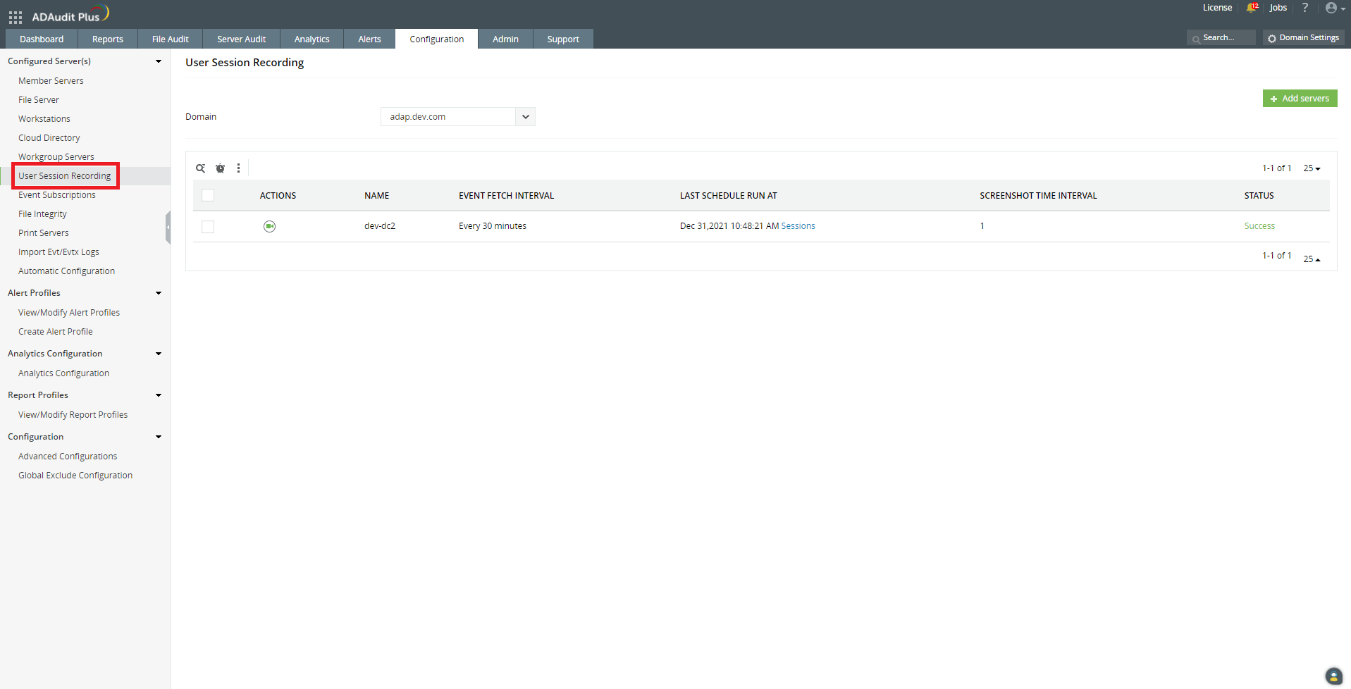 Aufzeichnung von Benutzersitzungen