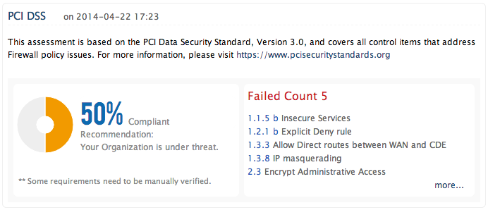 PCI DSS Compliance Standards Report - ManageEngine Firewall Analyzer
