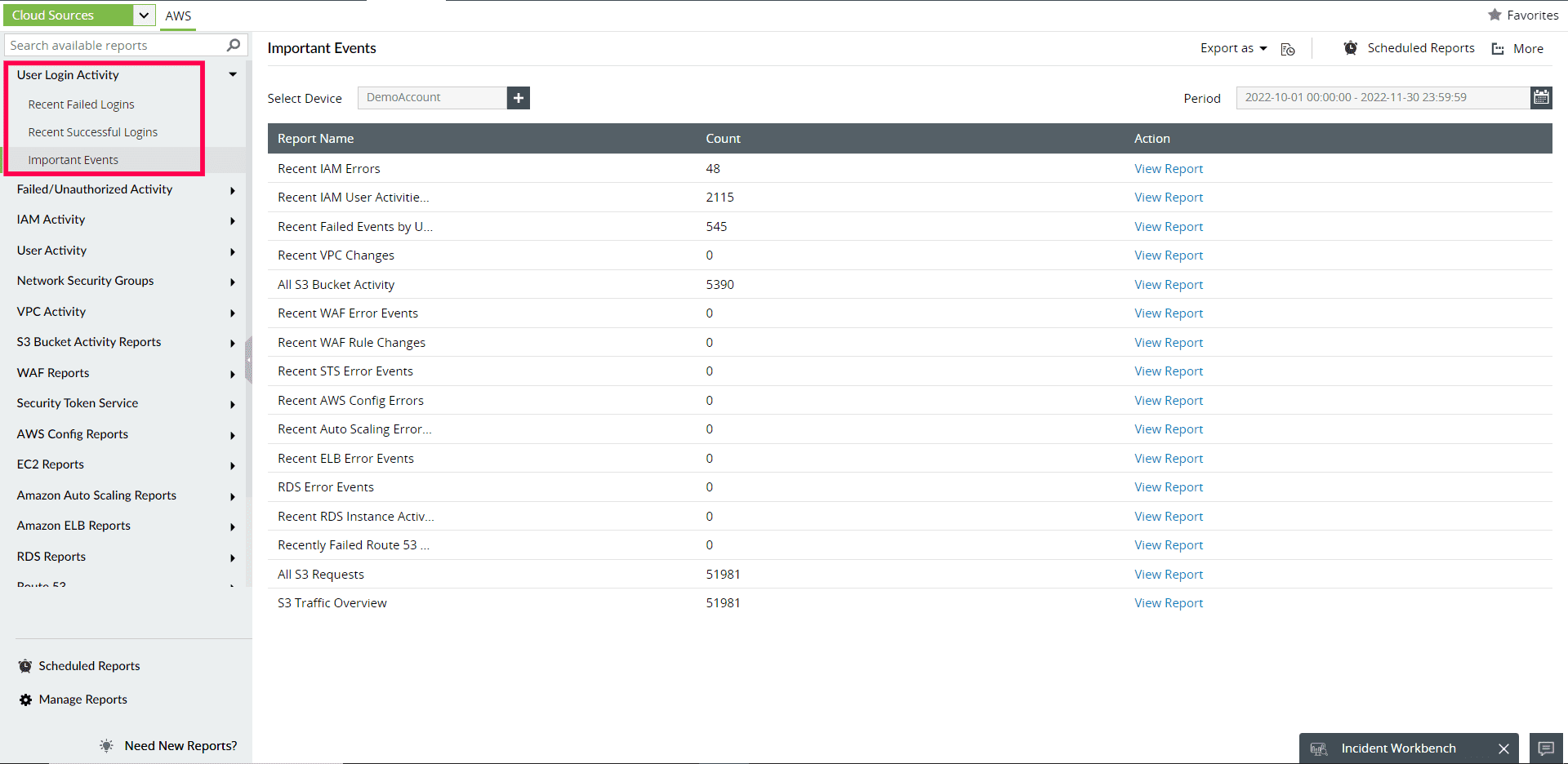Cloud User Login Activity Report | ManageEngine Log360