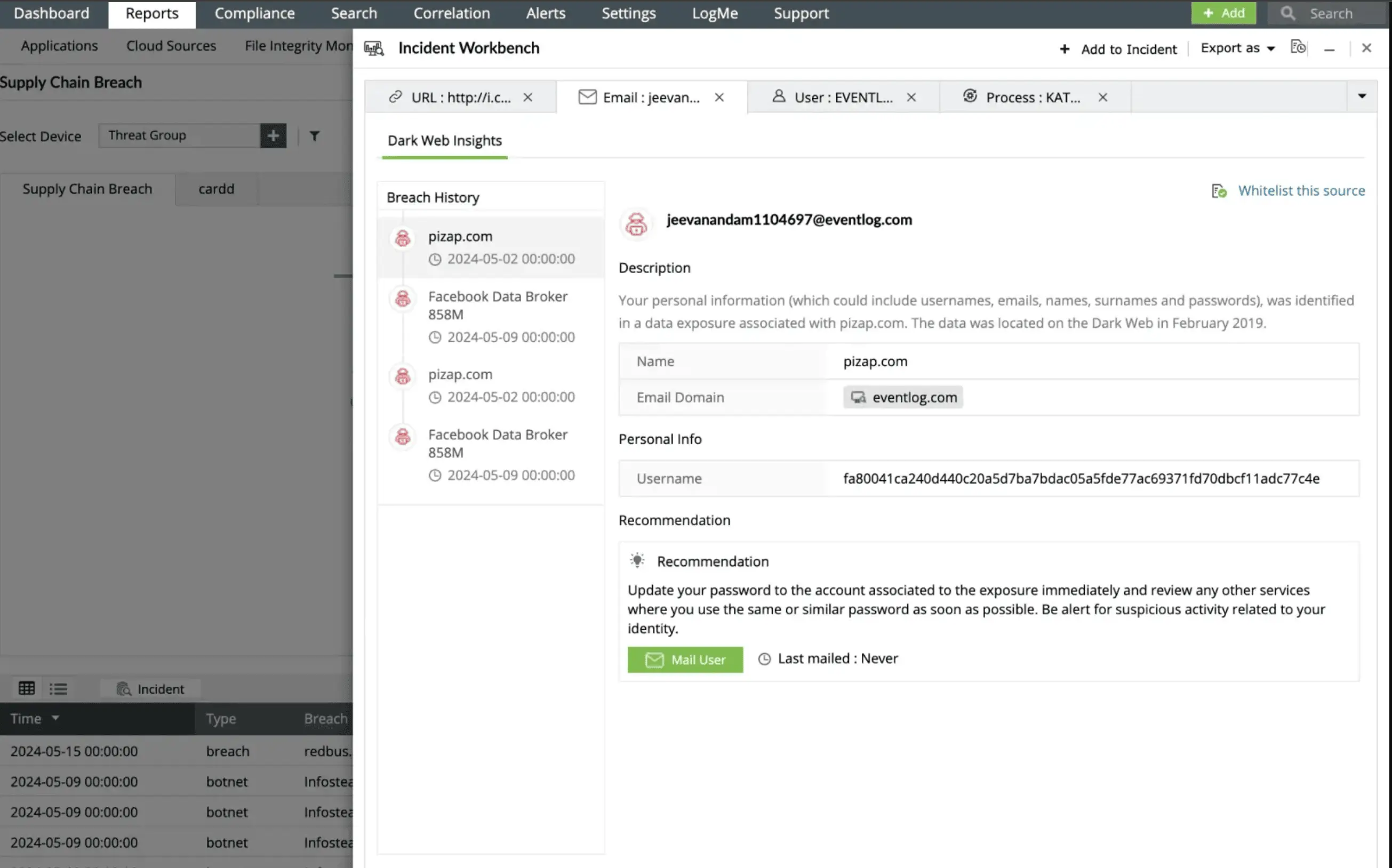 Investigation acceleration with threat intelligence solution