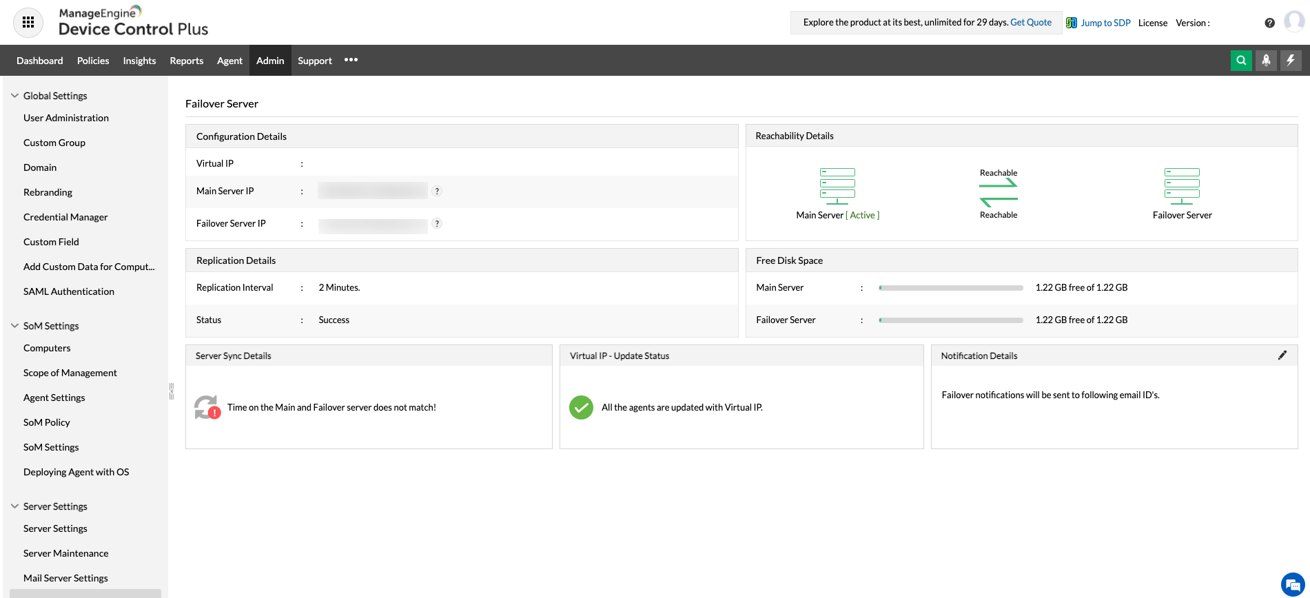 Device Control Plus with Failover server