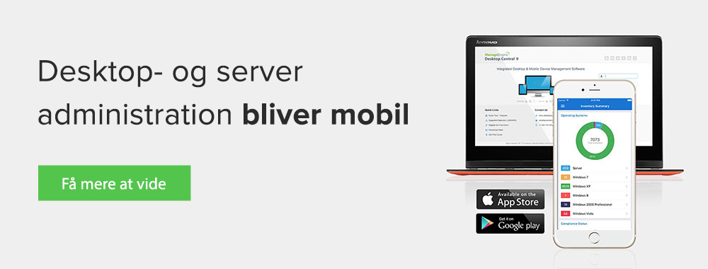 Mobile App for Desktop Management using Desktop Central