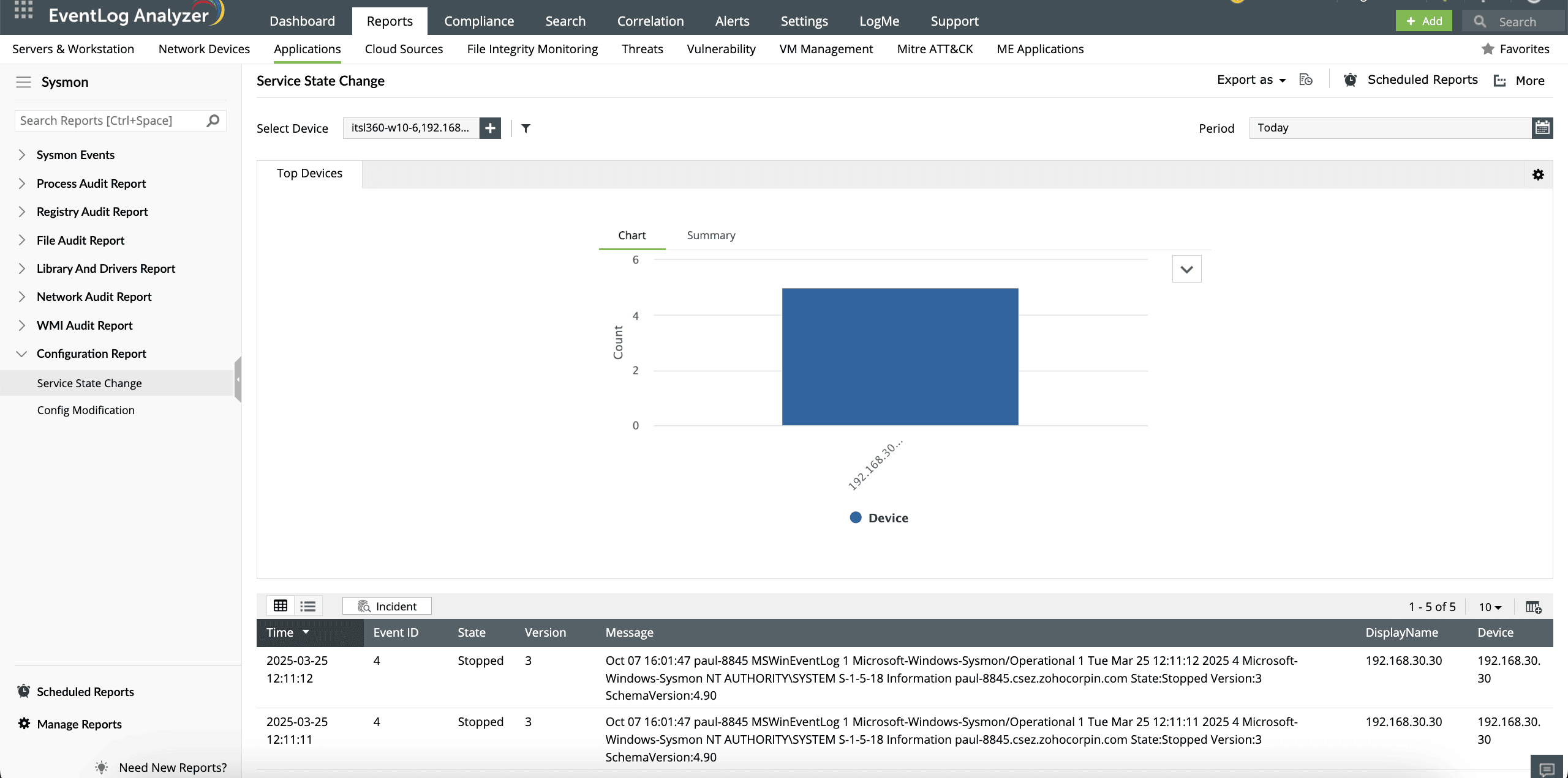 Advarsler om hændelser i realtid