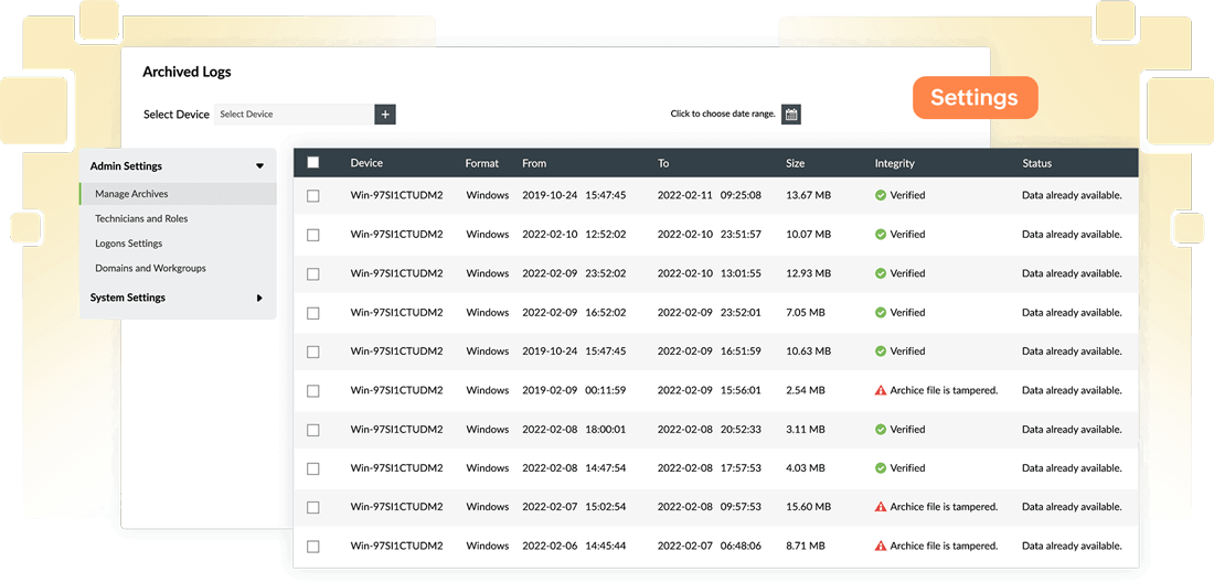 Arkivering af logfiler