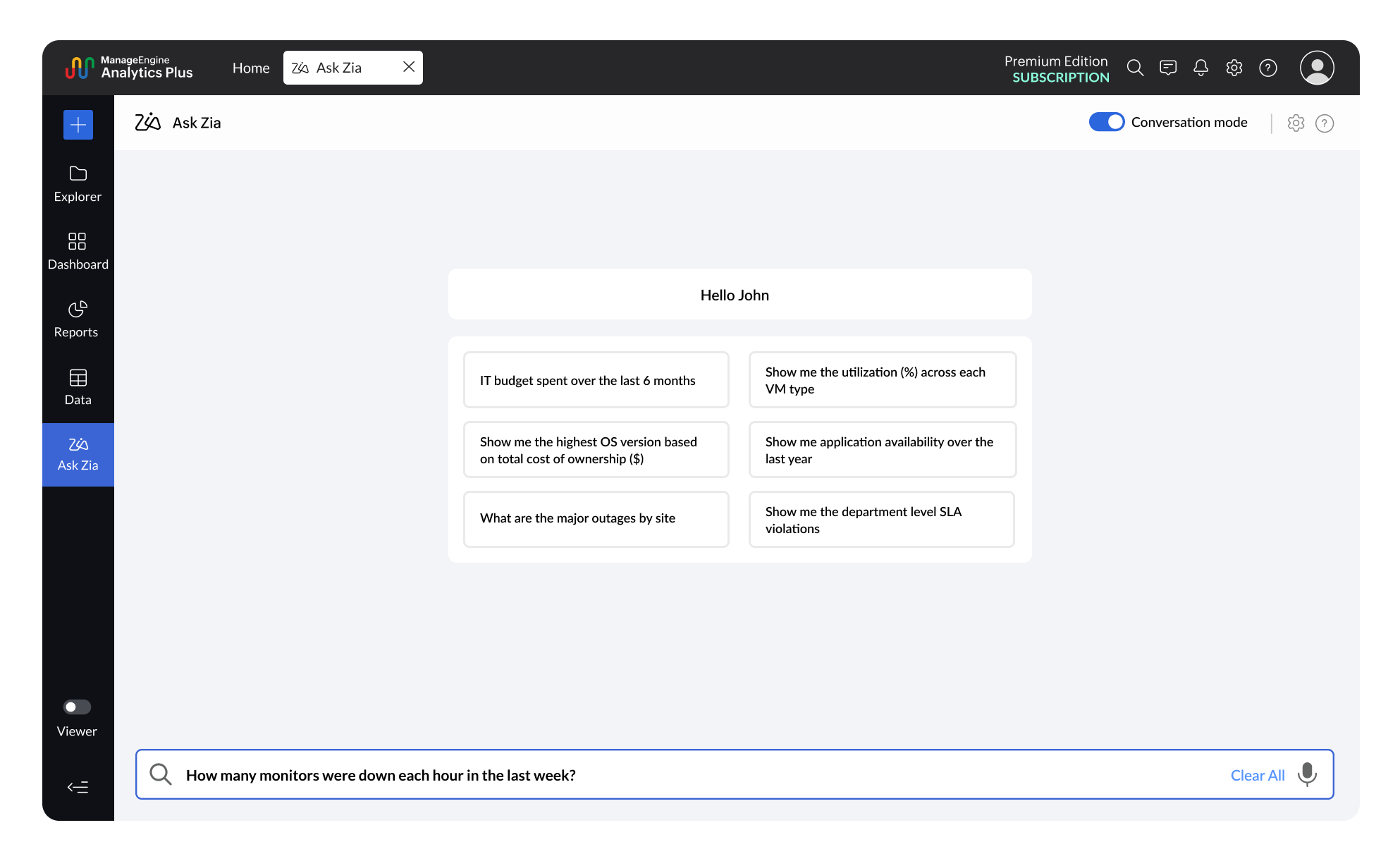 Any data, any question
