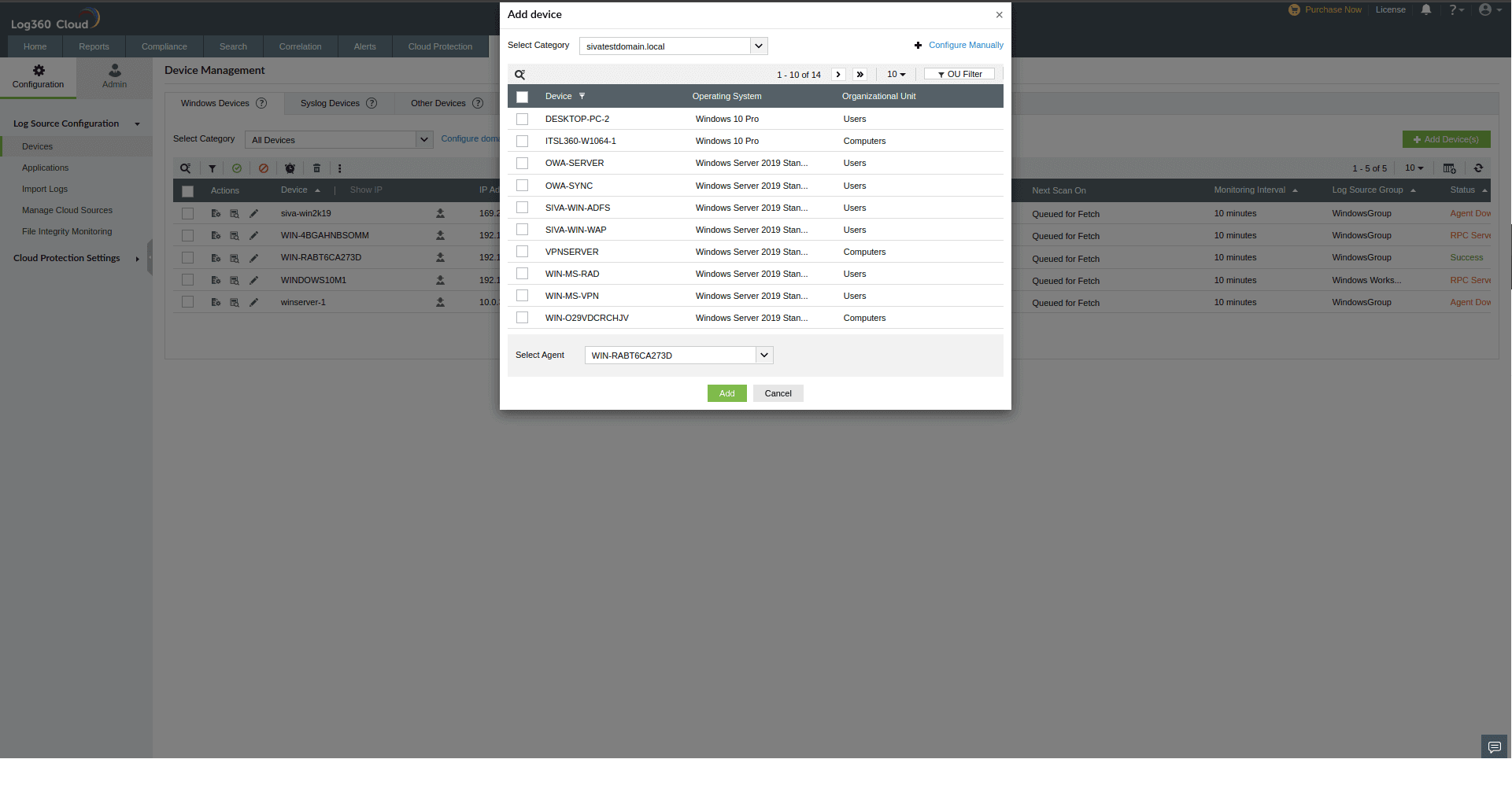 Devices management