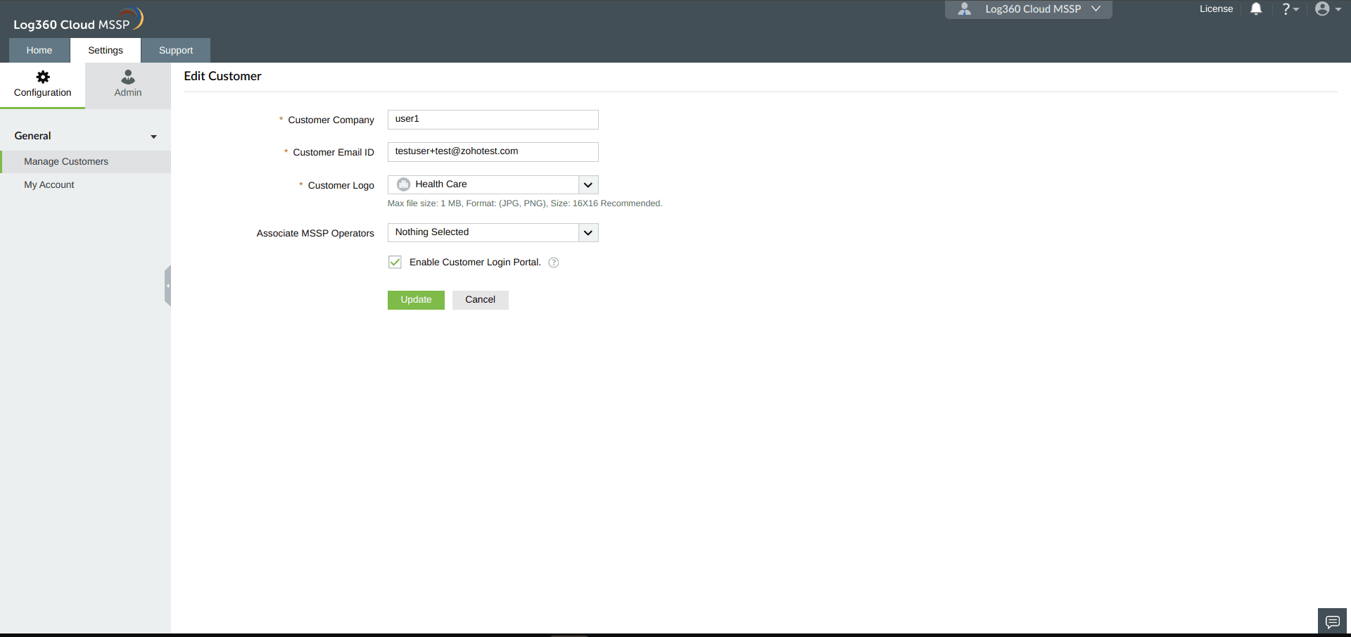 Managing Customers in Log360 Cloud MSSP