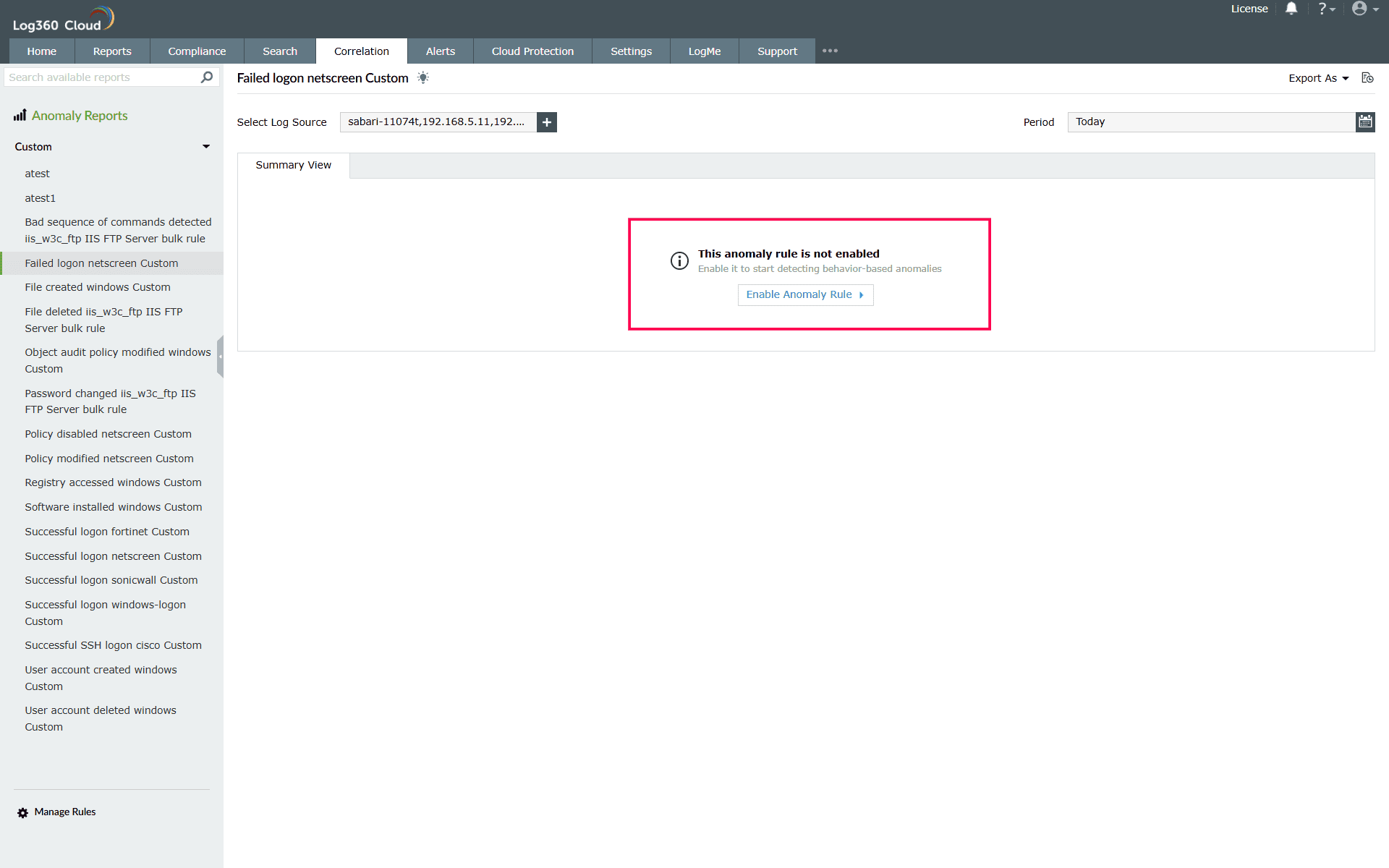 Anomaly reports and alerts