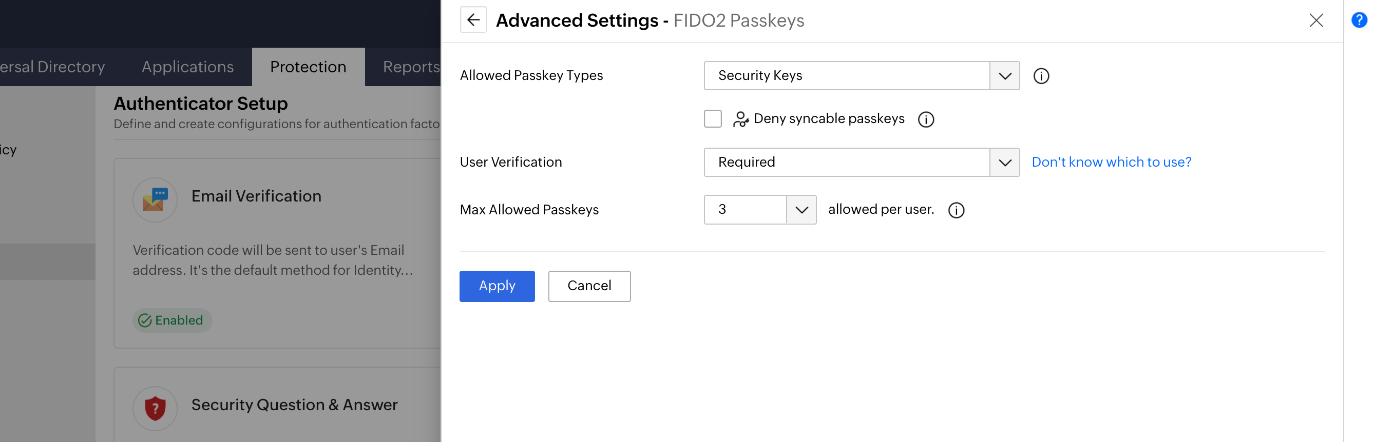  Configuring FIDO2 Passkeys in Identity Access