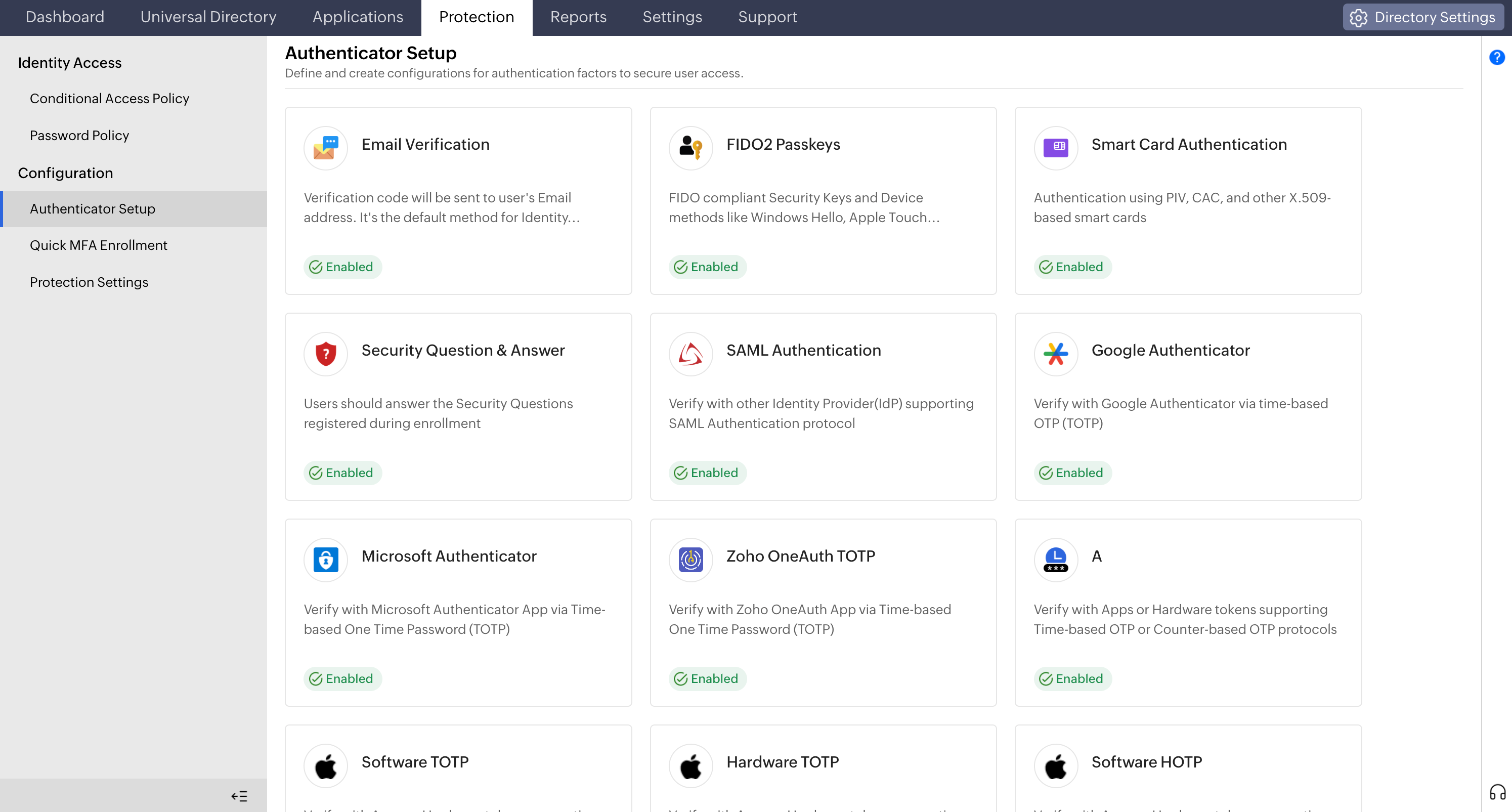  Supported passwordless authentication methods in Identity Access