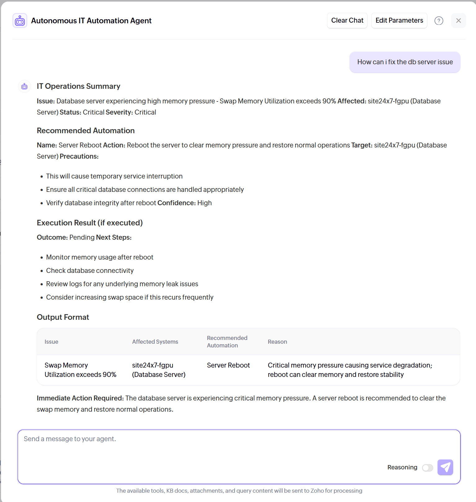 Autonomous IT Automation Agent screenshot