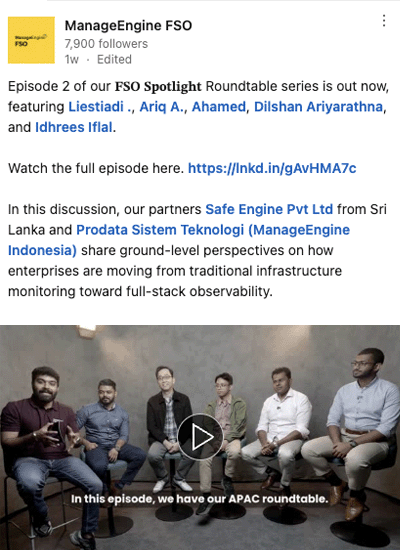 ManageEngine ITOM - LinkedIn