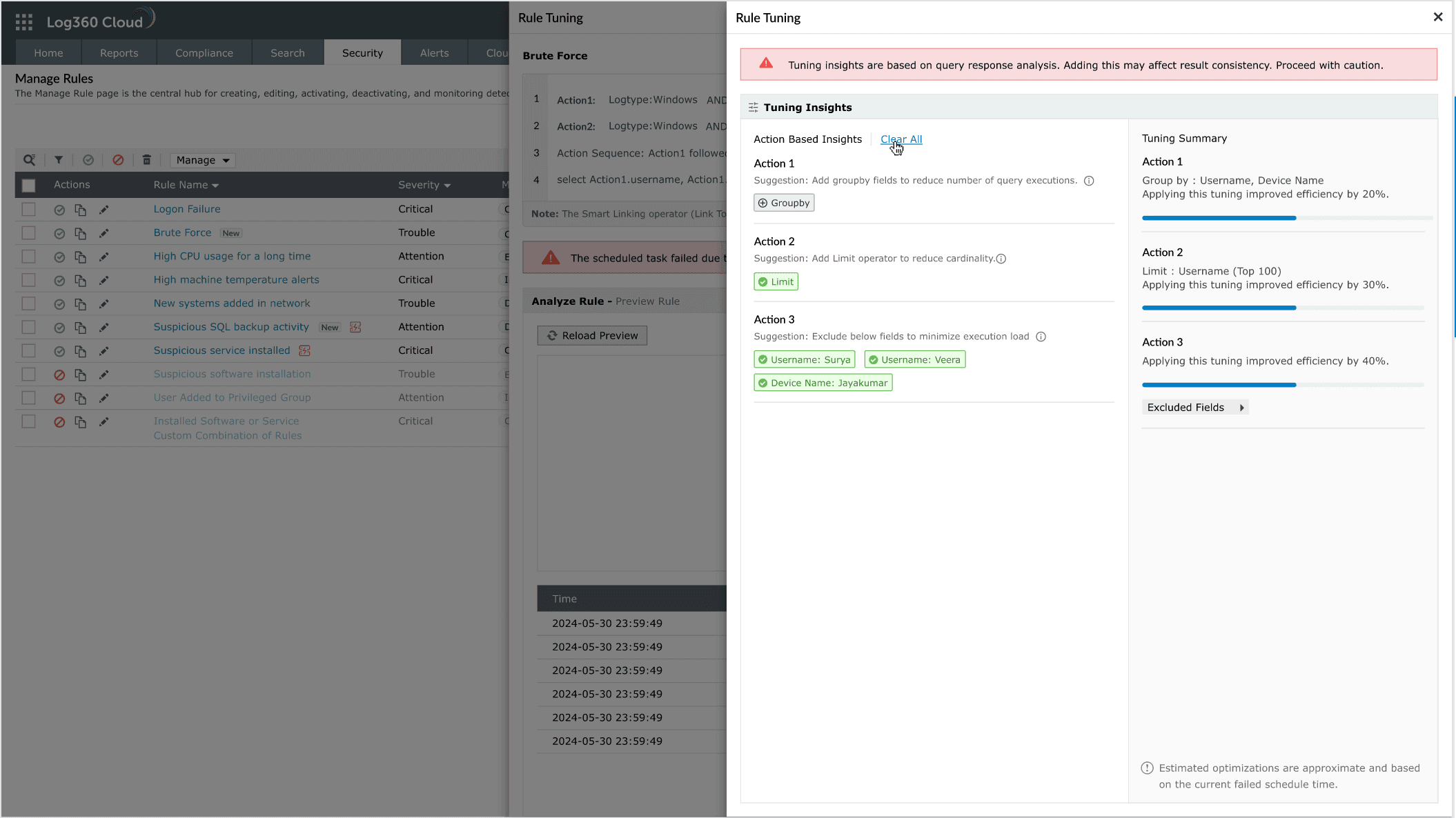 Outlier detection through log analysis