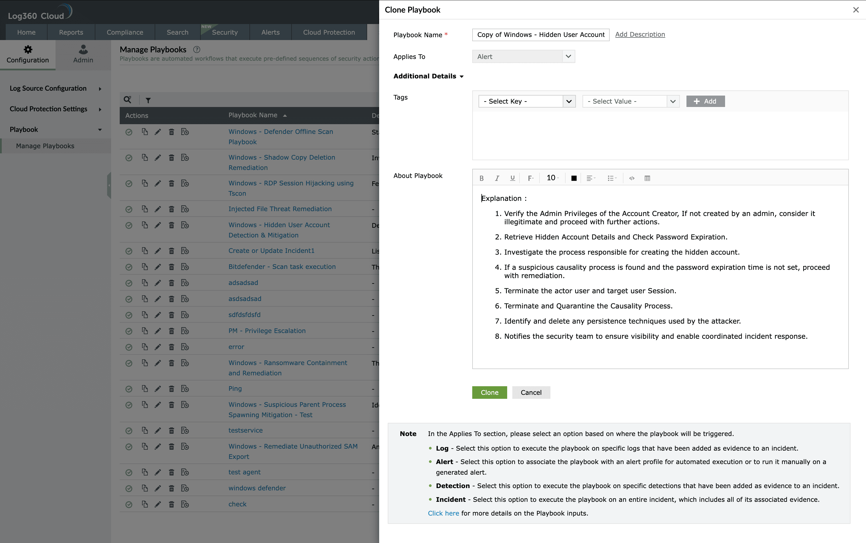 Manage playbooks
