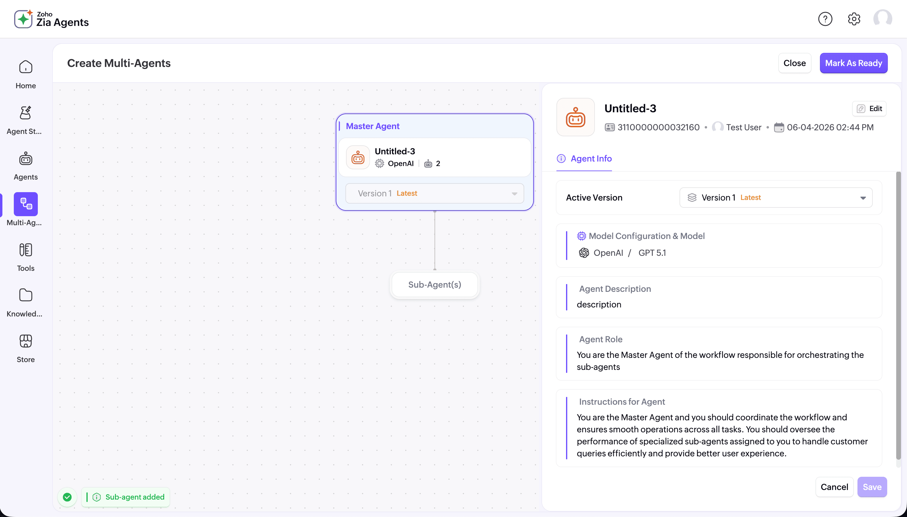 Creating custom agents in Agent Studio in ManageEngine Log360 Cloud