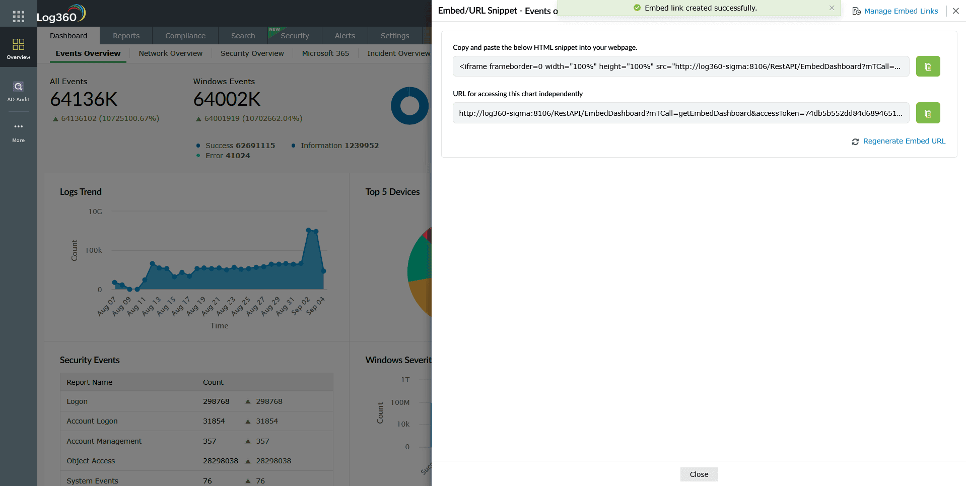 Creating an embed link