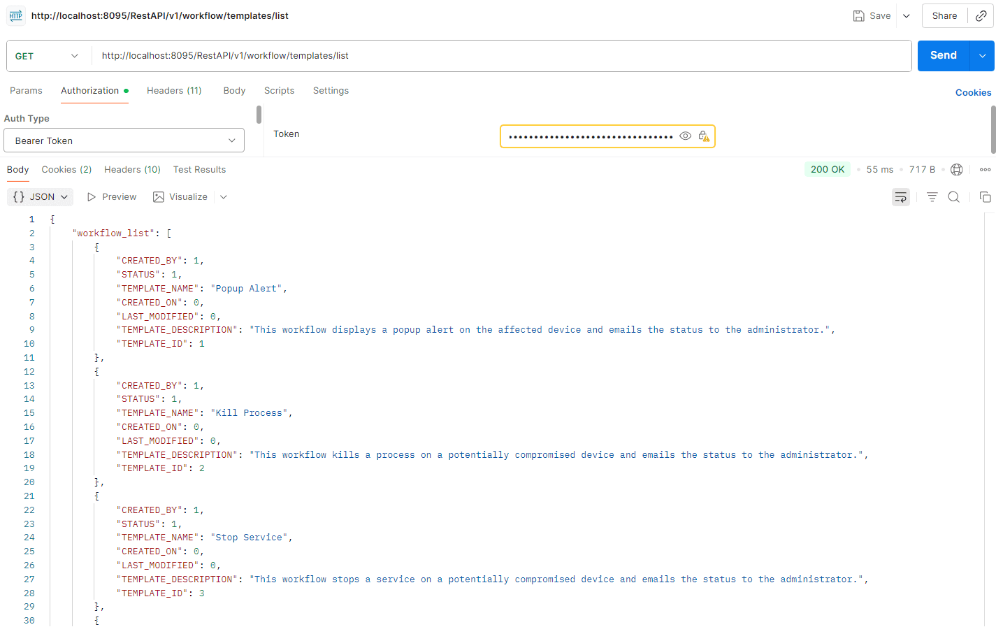 Execute workflow