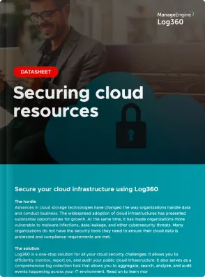 Securing cloud resources | ManageEngine Log360