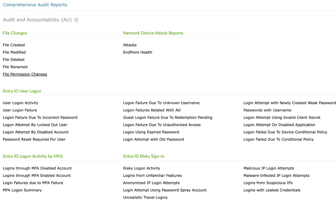 Compliance reporting module in Log360