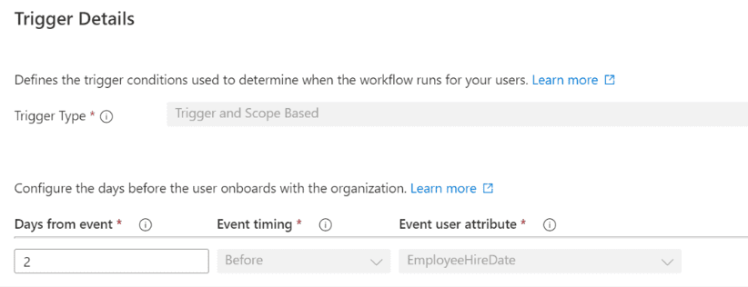 The Entra Lifecycle workflows page with a list of activities configured for user onboarding automation.