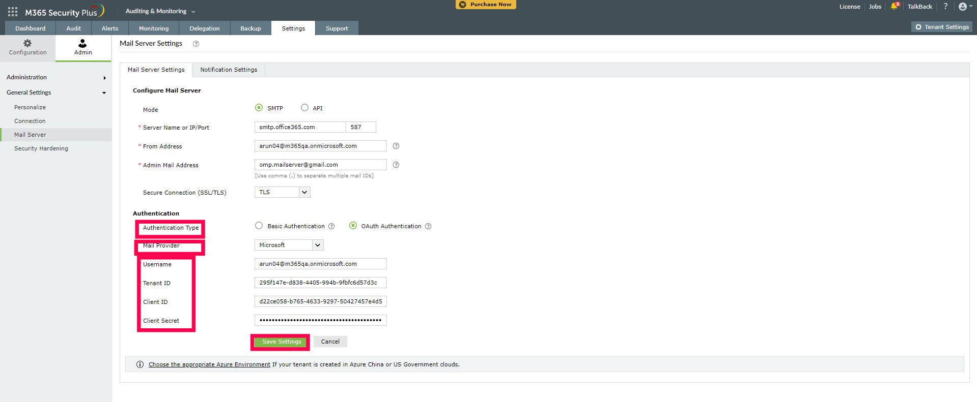 Mail Server Configuration using SMTP