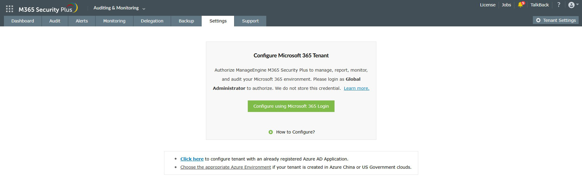 Microsoft 365 tenant configuration