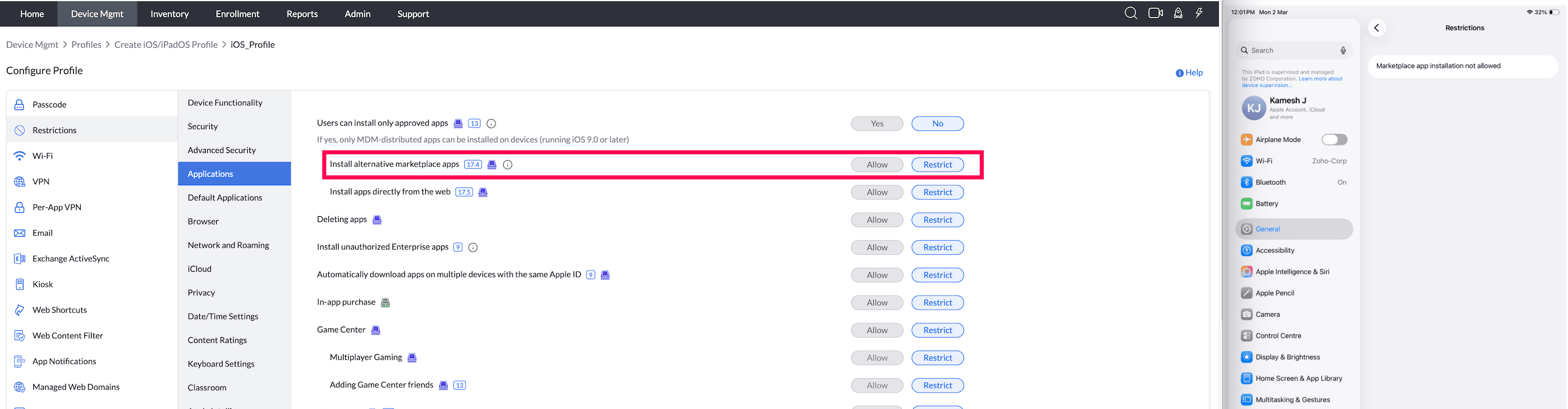 Install alternative marketplace apps