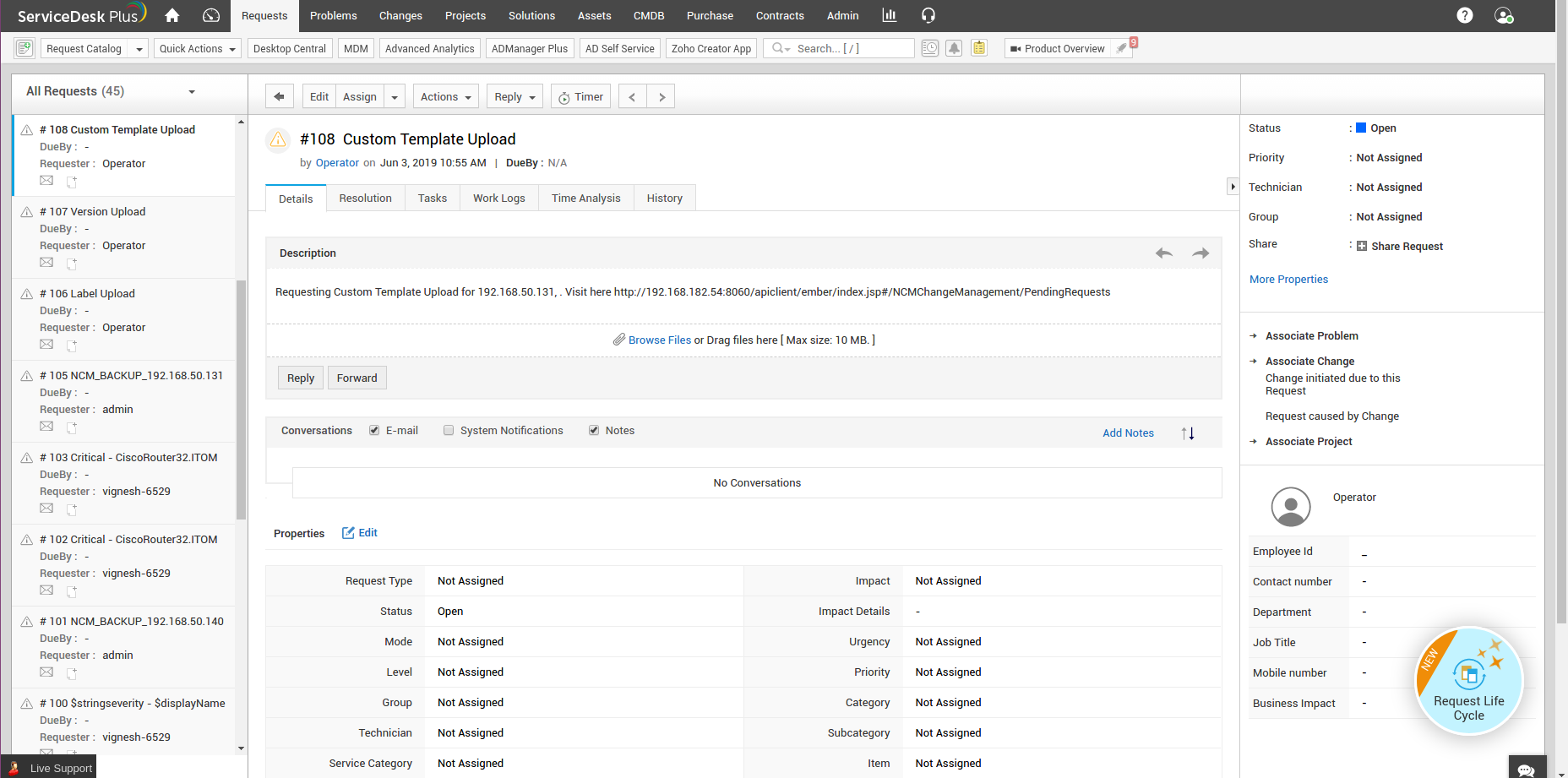 Custom Template Upload