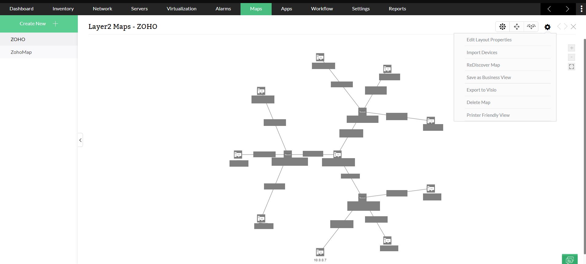 Layer 2 map plan- ManageEngine OpManager