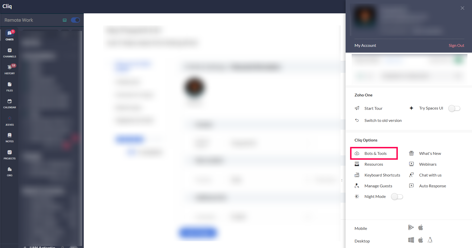 Opmanager-Cliq integration