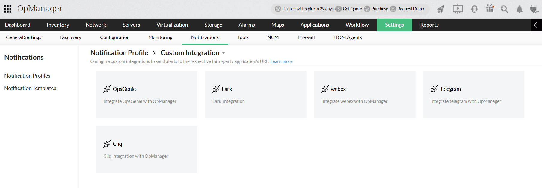 Opmanager-Cliq integration