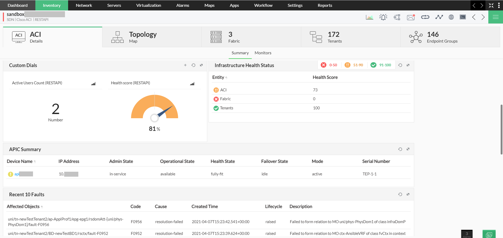 Cisco ACI Monitoring - ManageEngine OpManager