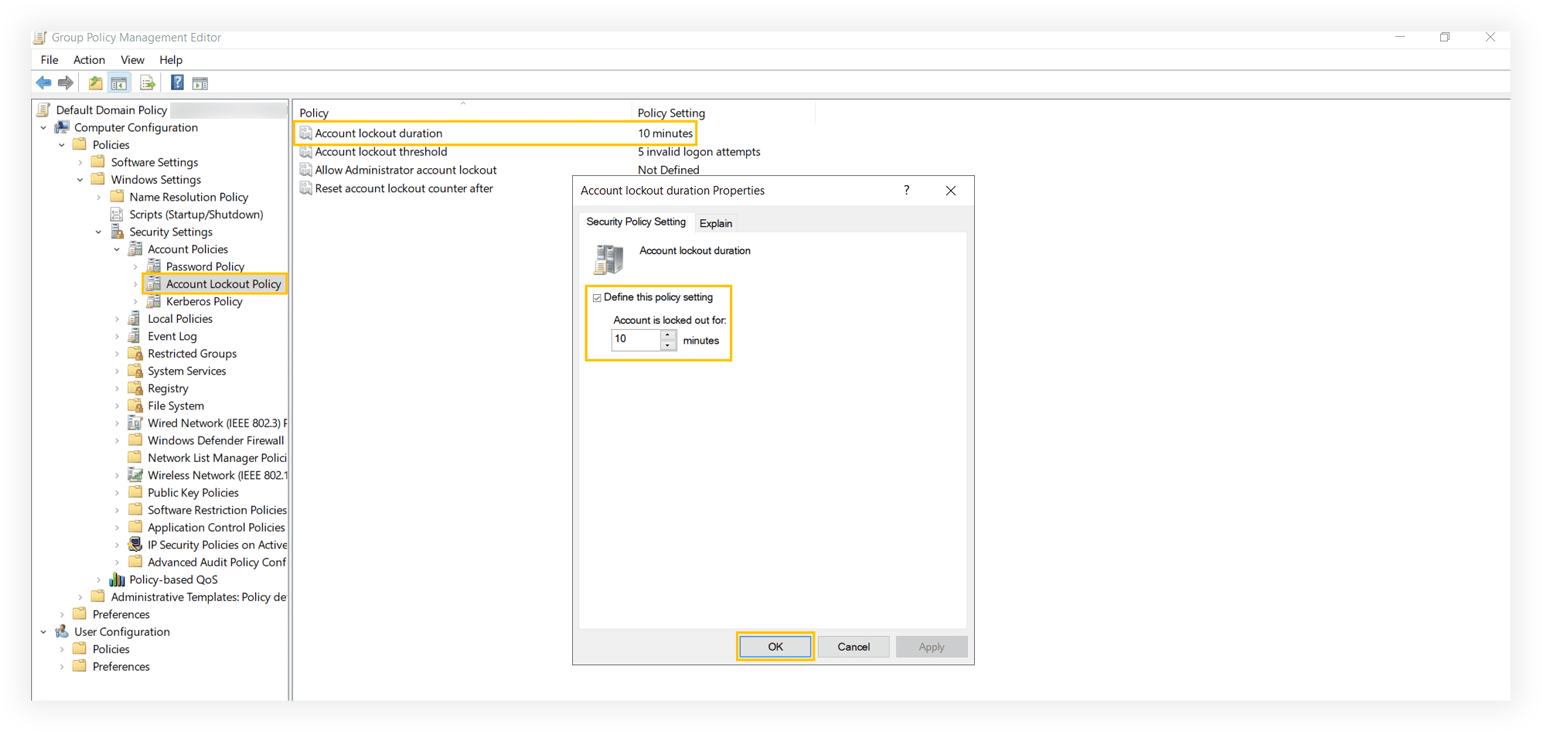Account lockout duration