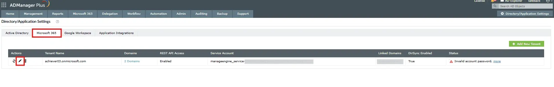 Viewing Microsoft 365 tenant configuration