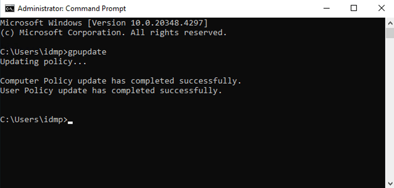 Force updating Group Policies using gpudate