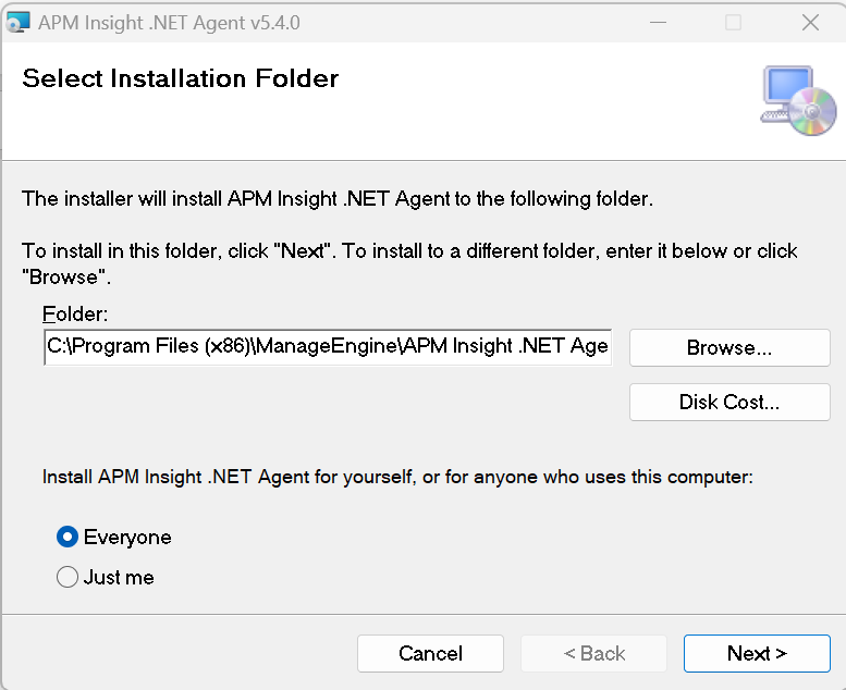 Applications Manager APM Insight Install .NET and .NET Core agent: Direct installation of .NET agent