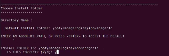 Applications Manager Enterprise Edition Installation: Specifying installation location for Central server in console mode/command line