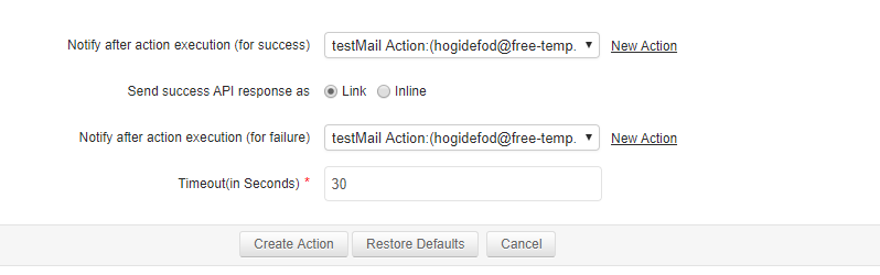 Webhook / REST API Action - Mail Notifications